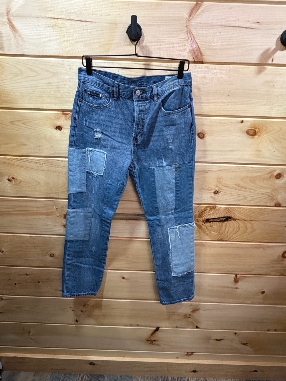 We The Free by Free People - Bare With Me Patchwork Mid-Rise Jeans - Size 30